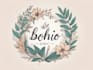design boho chic hand drawn botanical logo