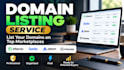list your domain names on top domain marketplaces