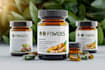 3d supplement bottle private label design, box design mockup
