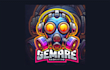 make gradient gas mask mascot logo with unlimited revisions