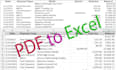 convert PDF to excel, scan pages to excel, or data entry