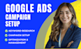 setup and manage google ads adwords PPC campaigns as ads manager