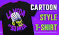 illustrate personalized cartoon for t shirts