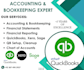 offer quickbooks online monthly bookkeeping for startups and small businesses
