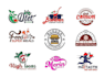 draw food, cafe, coffee and restaurant logo design