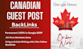 write and publish   ,authority  backlinks canadian guest post
