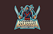 design awesome ninja assassin mascot logo only 15 hours