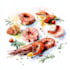 make digital watercolor for menu or website