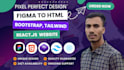 convert figma pdf PSD to HTML, CSS, bootstrap, react, next js responsive website