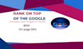 do on page SEO optimization so you can improve website performance