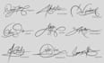 design handwritten signature, scripted cursive logo