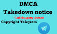 takedown copyright infringing content from telegram under dmca