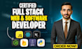 be full stack, frontend web developer, software developer, website development