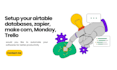 setup airtable database, zapier, hubspot, monday workflow crm