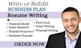 pitch deck design, rewrite grant proposal startup business plan writing