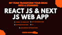 develop your web application using next js and react js