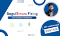 fix react, next js, javascript, html css, bugs, issues