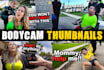 design amazing bodycam thumbnails, true crime thumbnails