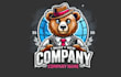 do awesome bear mascot logo design with 1 day delivery