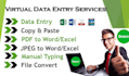 do data entry, data gathering, data conversion from PDF to word, and manu