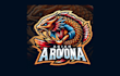 make unique asian arowana mascot logo with creative concepts