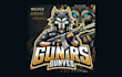 make awesome wolves gunner mascot logo with express delivery