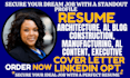 create professional architecture resume construction mechanical and cover letter