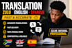 translate zulu, english and spanish fast and accurately