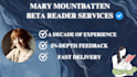 beta reader your book and give you excellent feedback