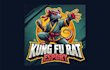make creative kungfu rat mascot logo with express delivery