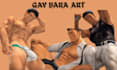 draw gay bara muscle yaoi nsfw art fanart oc comic gay character illustration
