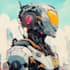 custom futuristic mecha robot character illustration art