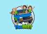 design unique cool blue van logo