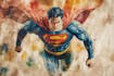 draw super hero watercolor portrait