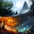 draw environment concept art, fantasy worlds