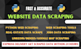 do python web scraper, website scraping and data scraping in python