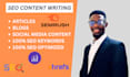 do SEO article writing, content writing and blog writing