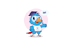 design parrot cartoon character logo