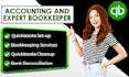 setup, cleanup, and bookkeeping in quickbooks online