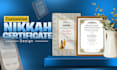 design marriage certificate, nikah nama certificate