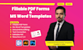 design professional ms word templates and fillable PDF forms