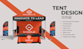 design  tent, canopy tent, table cover and flag