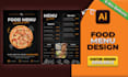 design a modern restaurant and menu card for your food business