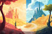 create concept drawings for environments and illustrations