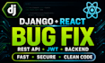 fix django react rest API and backend bugs