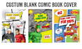create blank comic book cover design for amazon kdp
