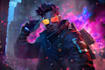 design cyberpunk and fantasy character splash art