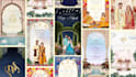 create an digital indian wedding invitation and caricature video