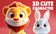 design cute 3d animal character model, 3d mascot, 3d toy in cartoon style