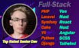 be full stack with PHP, laravel, symfony, vue, react